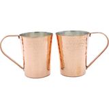 Copperdone El Dövmesi Vintage Bakır Kupa Bardak Bakır Kulplu