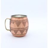 Copperdone El Işlemeli Üzümlü Eskitme Bakır Kupa Moscow Mule Bardak Antik Bakır Renk
