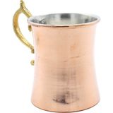 Copperdone El Yapımı Bakır Kokteyl Içecek Kupası Bardağı Pirinç Kulplu