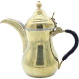 Copperdone El Yapımı Örme Kulplu Dallah Mırra Cezvesi Altın Renk 19 cm