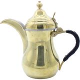 Copperdone El Yapımı Örme Kulplu Dallah Mırra Cezvesi Altın Renk 27 cm