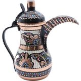 Copperdone Erzincan El Işlemeli Bakır Mırra Cezve Siyah Mineli