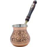 Copperdone Gaziantep El Işlemesi Otantik Eskitme Bakır Cezve Seti Antik Bakır Renk Büyük Boy