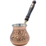 Copperdone Gaziantep El Işlemesi Otantik Eskitme Bakır Cezve Seti Antik Bakır Renk Orta Boy
