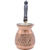 Copperdone Gaziantep El Işlemesi Petek Desenli Bakır Cezve Antik Bakır Renk Orta Boy