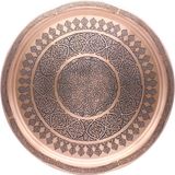 Copperdone Gazinantep El Işlemesi Eskitme Bakır Tepsi 35CM Antik Bakır Renk - 35 cm