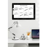 Copyrite Siyah Mermer Haftalık Planlayıcı Yazılıp Silinebilir (42x30) Ders, İş, Rutin Planlama Duvar Panosu