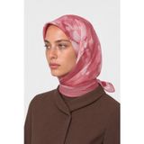 Coral Desen Hebei İpek Eşarp Pembe