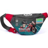 Coral High 11516 Kids Gri Nefti Anime Motorsiklet Desenli Bel Çantası