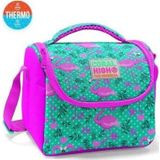 Coral High 11712 KB03.1 Kids Su Yeşili Pembe Flamingo Desenli Thermo Beslenme Çantası