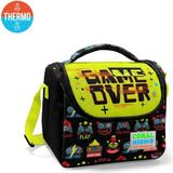Coral High 11728 Kids Siyah Neon Sarı Game Over Desenli Thermo Beslenme Çantası
