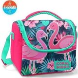 Coral High 11834 Kids Neon Mercan Su Yeşili Flamingo Desenli Beslenme Çantası