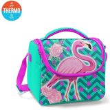 Coral High 11835 Kids Su Yeşili Pembe Flamingo Desenli Thermo Beslenme Çantası