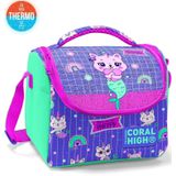 Coral High 11860 Kids Su Yeşili Lavanta Unicorn Kedi Desenli Thermo Beslenme Çantası