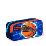 Coral High 12066 Kids Lacivert Mavi Basketbol Top Desenli Iki Bölmeli Kalem Çantası