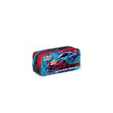 CORAL HIGH 12085 GRİ MAVİ YARIŞ ARABASI DESENLİ İKİ BÖLMELİ KALEM ÇANTASI