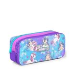 Coral High 12090 Kids Mor Pembe Unicorn Deniz Kızı Desenli İki Bölmeli Kalem Çantası