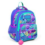 Coral High 14414 Kids Lavanta Su Yeşili Grafiti Desenli Üç Bölmeli Okul Çantası