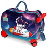 Coral High 16364 Kids Kırmızı Lacivert Astronot Desenli Otur Çek Çocuk Valizi