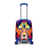 CORAL HIGH 16732 LACİVERT SAKS ASLAN DESENLİ MİNİ ÇOCUK VALİZİ