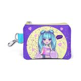 Coral High 21835 Kids Mor Pembe Anime Kız Desenli Bozuk Para Çantası