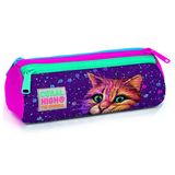 Coral High 22032 Kids Mor Pembe Kedi Desenli Üç Bölmeli Kalem Çantası