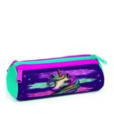 Coral High 22058 Pembe Su Yeşili Unicorn Desenli Üç Bölmeli Kalem Çantası