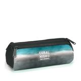 Coral High 22068 Kids Turkuaz Gri Batik Üç Bölmeli Kalem Çantası