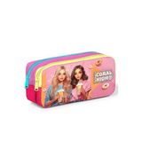 Coral High 22144 Kids Pembe Neon Mercan Fashion Girl Desenli 2 Bölmeli Kalem Çantası