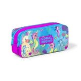 Coral High 22158 Kids Pembe Rengarenk Denizatı Desenli İki Bölmeli Kalem Çantası