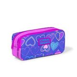 Coral High 22280 KK01 Kids Açık Pembe Lavanta Kalp Desenli İki Bölmeli Kalem Çantası