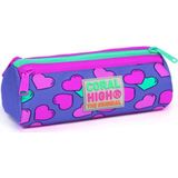Coral High 22303 Mor Heart Üç Bölmeli Kalemlik