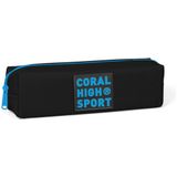 Coral High 22342 Sport Siyah Mavi Tek Bölmeli Kalem Çantası Kalemlik