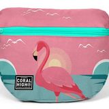 Coral High 22599 Su Yeşili Mercan Flamingo Desenli Bel Çantası