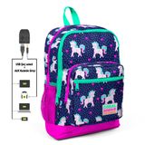 Coral High 23270 3 Bölmeli Usb+Aux Soketli At Desenli Okul Çantası