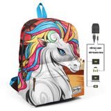Coral High 23421 Turuncu Unicorn Usb+Aux Sırt Çantası
