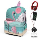 Coral High 23423 Usb-Aux Soketli Flamingo Sırt Çantası Okul Çantası
