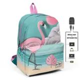 Coral High 23423 Usb+Aux Soketli Flamingo Sırt Çantası
