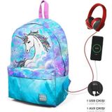 Coral High 23429 Lavanta Unicorn Usb+Aux Sırt Çantası