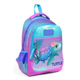 Coral High 23497 Kaplumbağa Desenli Açık Pembe-Mavi Okul Çantası