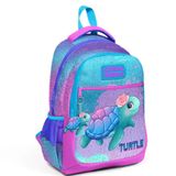 Coral High 23497 Kids Açık Pembe Mavi Kaplumbağa Desenli Üç Bölmeli Okul Sırt Çantası