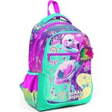Coral High 23647 Kids Pembe Su Yeşili Flamingo Desenli Üç Bölmeli Okul Sırt Çantası