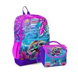 Coral High 23756 Kids Pembe Mor Kaplumbağa Desenli Okul Sırt Çanta + Beslenme Çantası