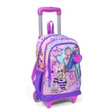 Coral High 23955 Kids Pembe Mor Fashion Girl Desenli Üç Bölmeli Çekçekli Okul Sırt Çantası