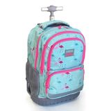 Coral High 24022 Kids Flamingo Desenli, Su Yeşili Renkli, İki Kademeli Çekçekli, Sırt ve Okul Çantası Okul Çantası