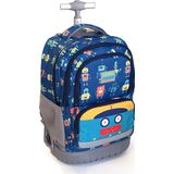 Coral High 24025 Kids Robot Desenli, Lacivert Renkli, Iki Kademeli Çekçekli, Sırt ve Okul Çantası
