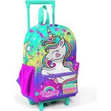 Coral High 24029 Minik Yuva Çekçekli Sırt Çantası Lavanta Su Yeşili Unicorn Desenli Iki Bölmeli Okul Çantası