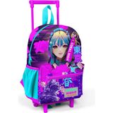 Coral High 24053 Mor Pembe Anime Kedi Desenli İki Bölmeli Minik Yuva Çekçekli Sırt Çantası