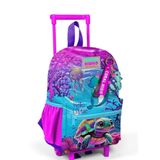 Coral High 24056 Pembe Mor Kaplumbağa Desenli İki Bölmeli Minik Yuva Çekçekli Sırt Çantası