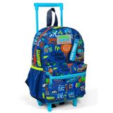 Coral High 24067 Saks Grafiti Desenli İki Bölmeli Minik Yuva Çekçekli Sırt Çantası